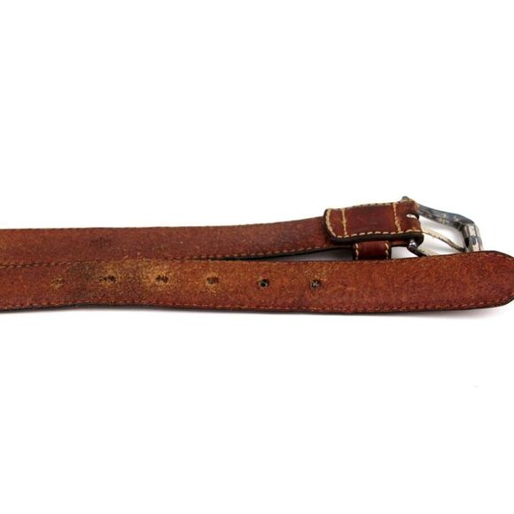 Fossil BROWN GENUINE LEATHER 1 1/8"Wd STITCH DRESS CASUAL MEN'S BELT 32/80 (X37 - Picture 16 of 16